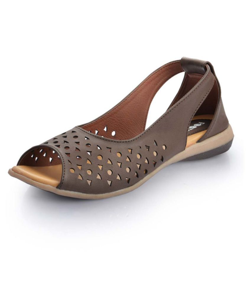 brown flat pointed shoes