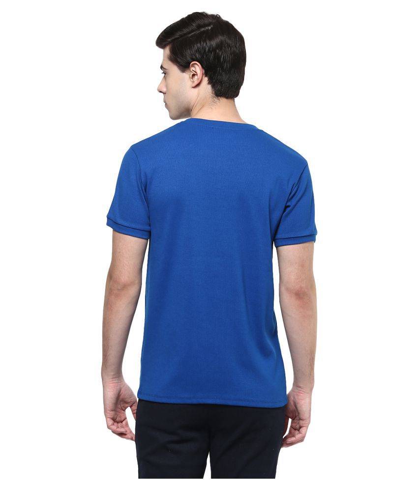 Srota Blue V-Neck T-Shirt - Buy Srota Blue V-Neck T-Shirt Online at Low ...