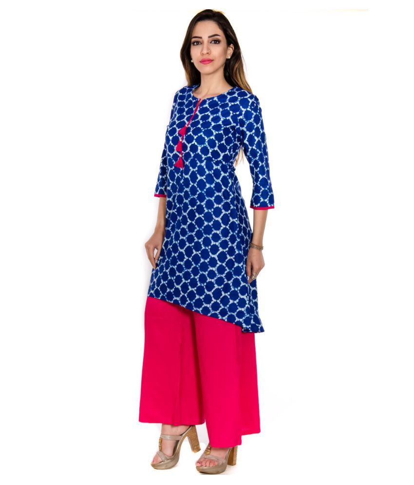 blue shirt and dhoti
