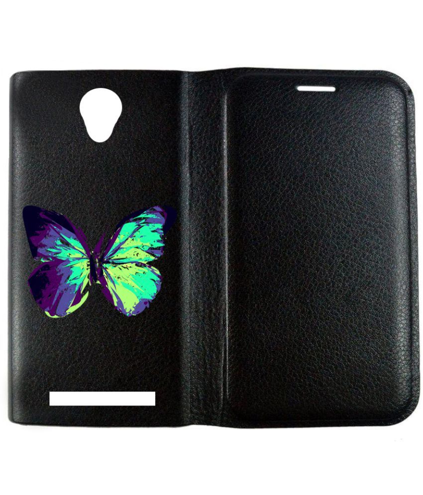 Lava X38 Flip Cover by Amagav Black Flip Covers Online at Low