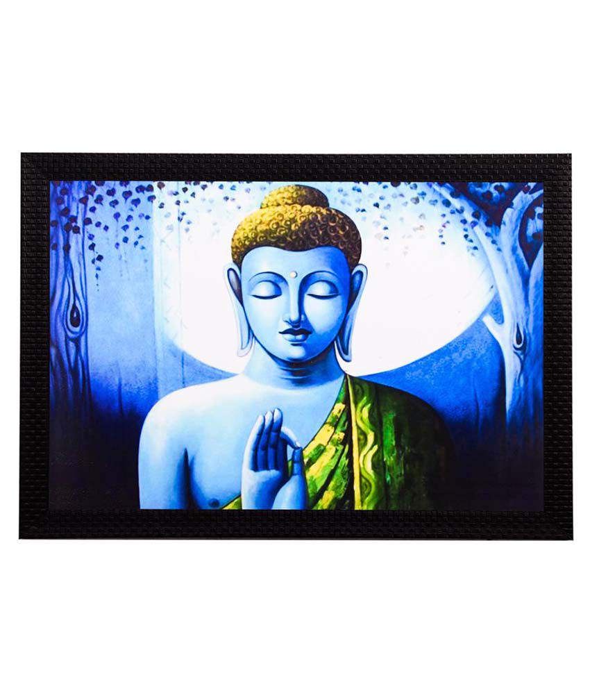     			Ecraftindia  Framed Satin Matt Textured UV Art Print  Multicolor Wood Painting With Frame Single Piece