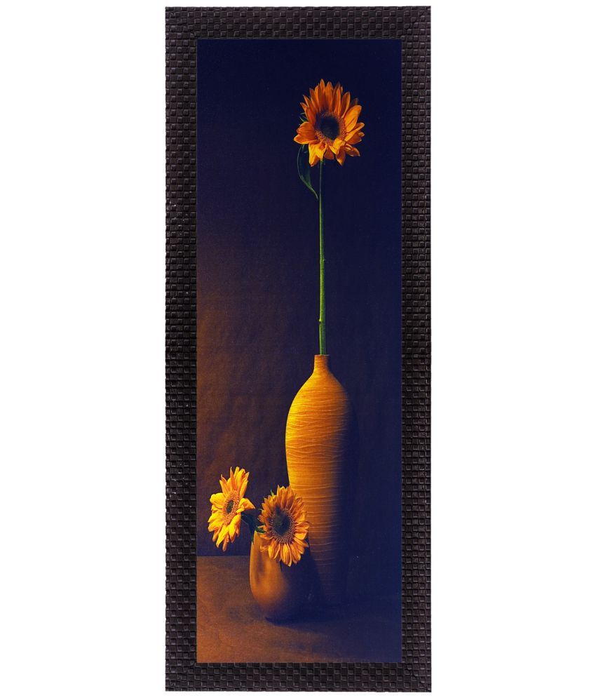     			eCraftIndia Vase With Flower Satin Matt Texture UV Art Wood Painting With Frame Single Piece