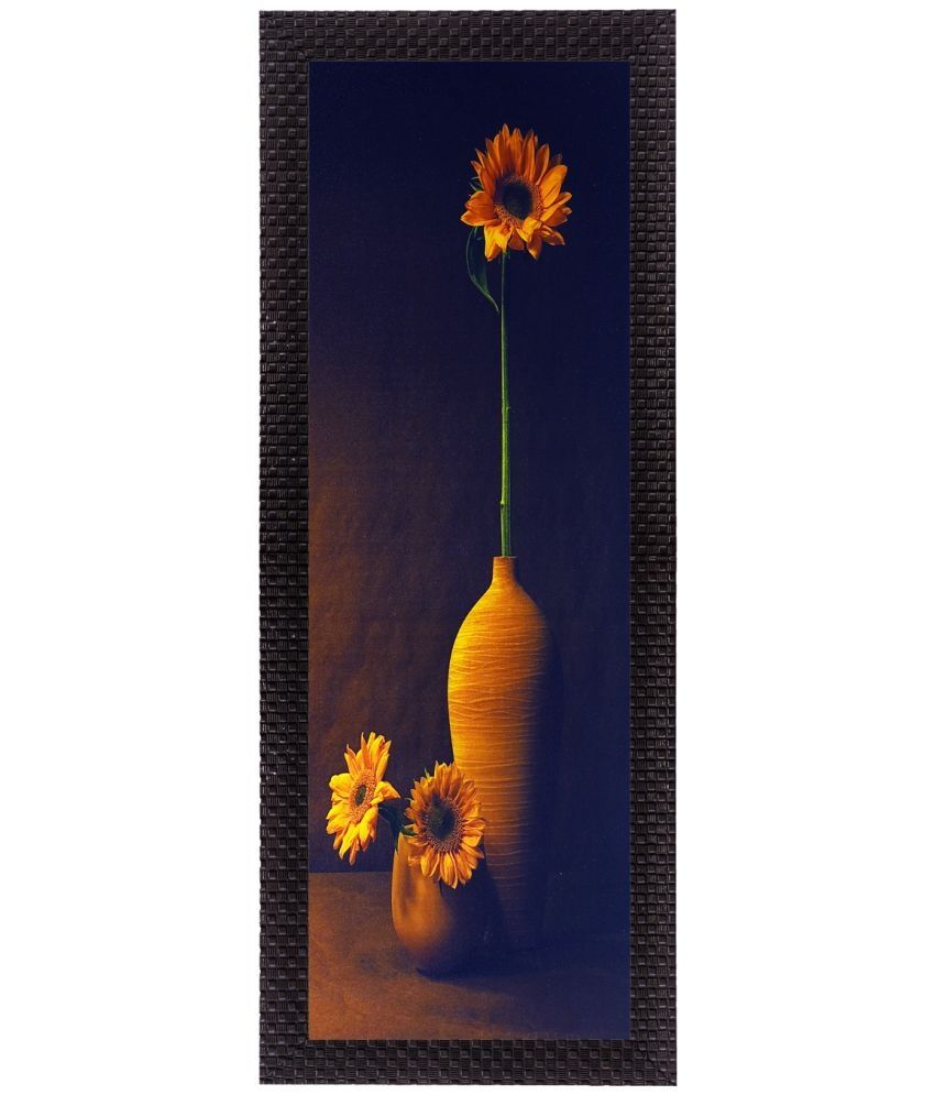     			eCraftIndia Vase With Flower Satin Matt Texture UV Art Wood Painting With Frame Single Piece