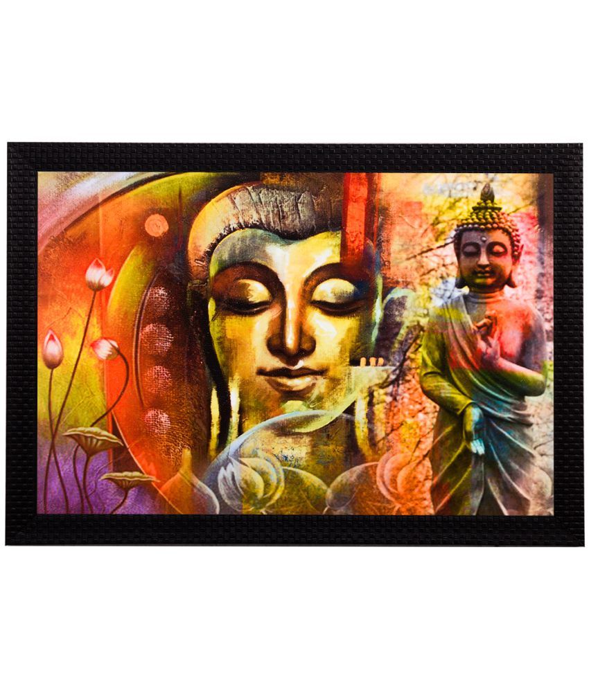     			eCraftIndia Multicoloured Lord Buddha Framed Wall Painting