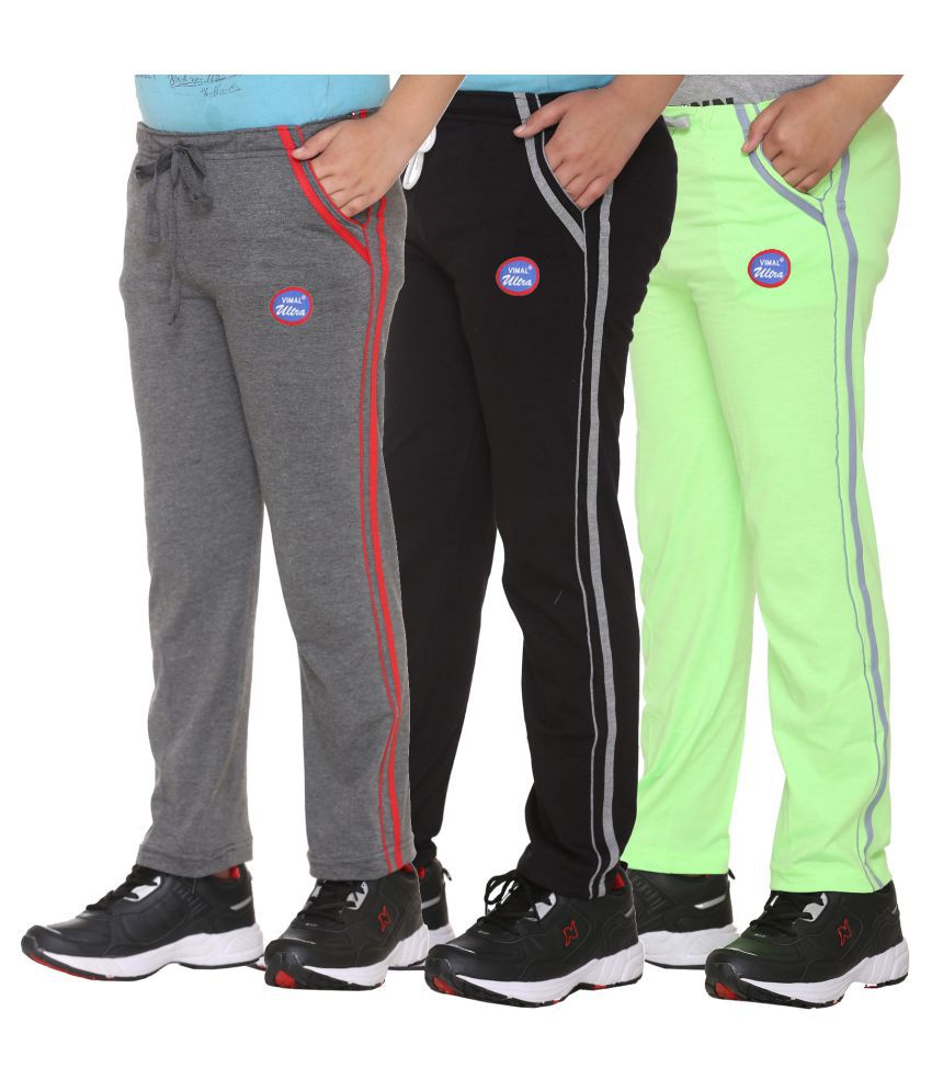 Vimal Jonney Multicolor Cotton Blended Trackpants For Boys(Pack Of 3 ...
