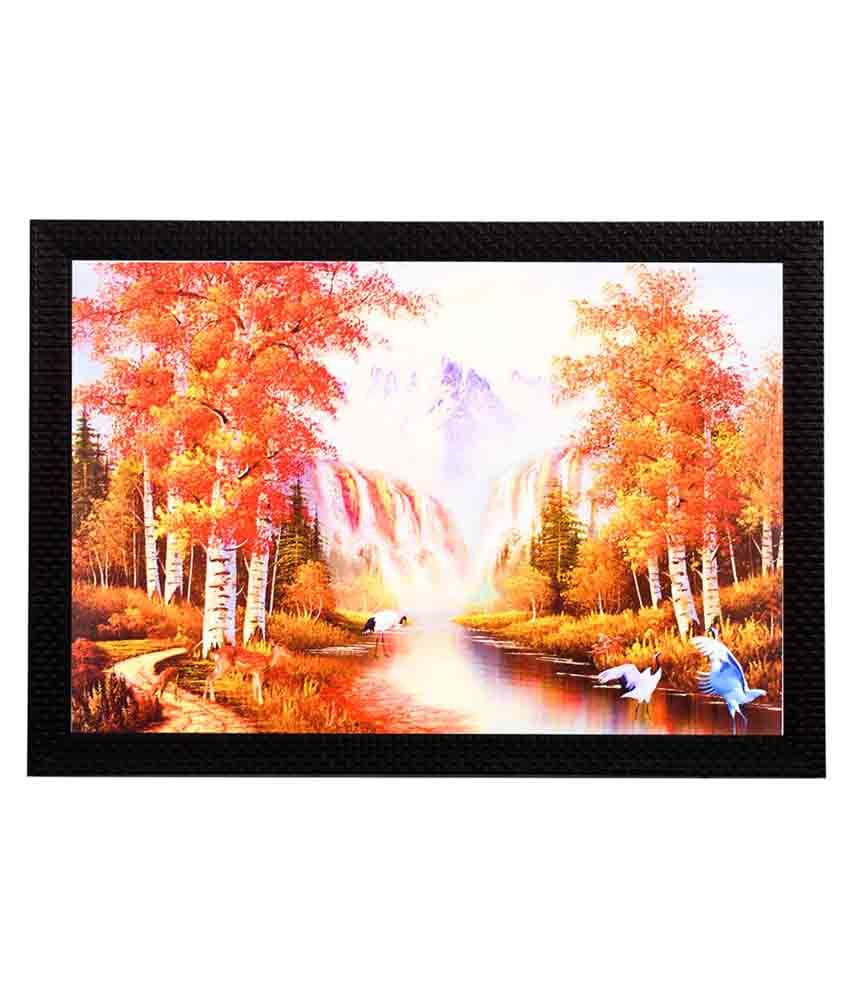     			eCraftIndia Multicoloured Spring View Satin Matt Textured Framed Wall Art