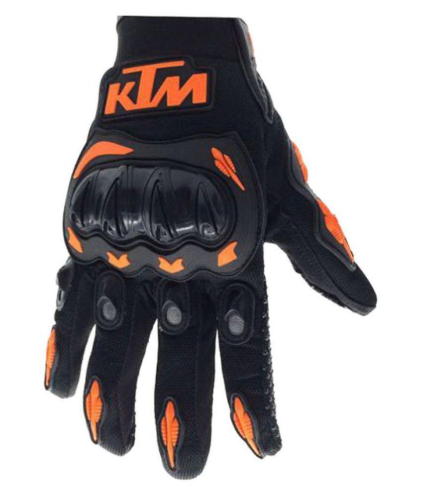 Moto Biker KTM Black With Orange Riding Hand Gloves For ...