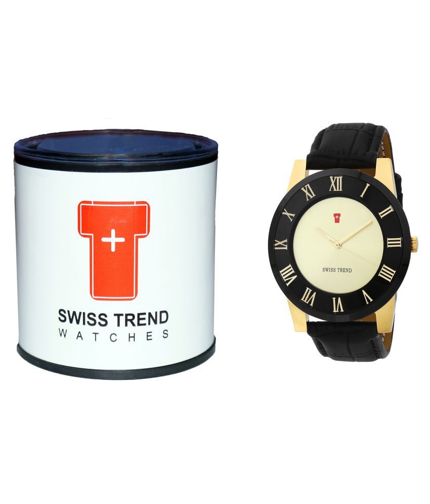 Swiss Trend ST2159 Black Golden Exclusive Design Analog Watch Buy