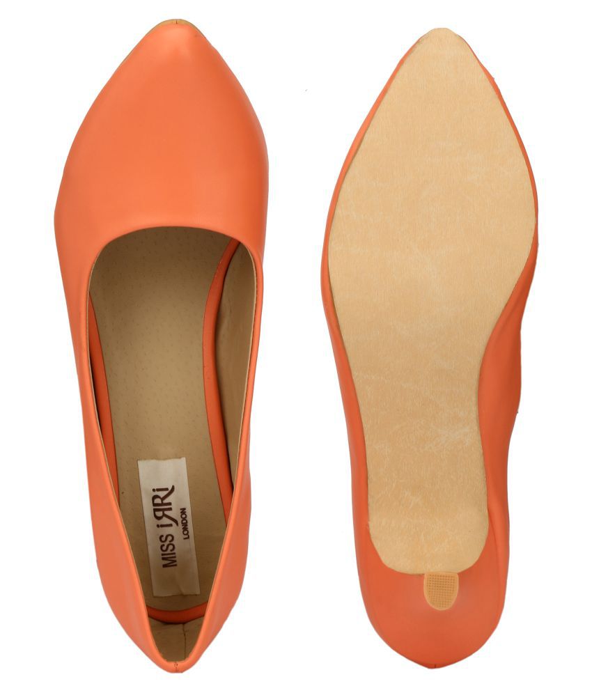Miss Irri London Orange Kitten Heels Price in India- Buy Miss Irri ...