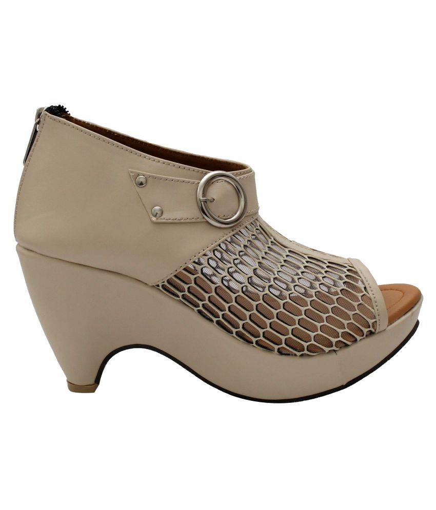 beige block heels open toe