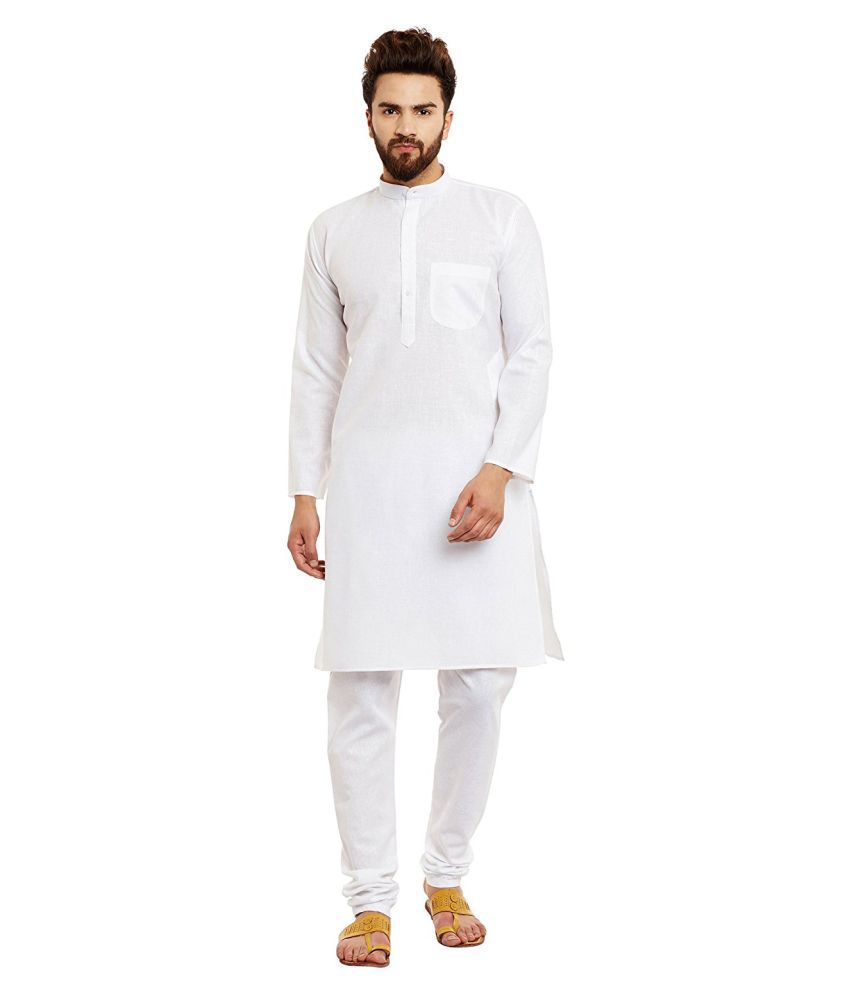 Amazing India White Linen Kurta Pyjama Set - Buy Amazing India White ...