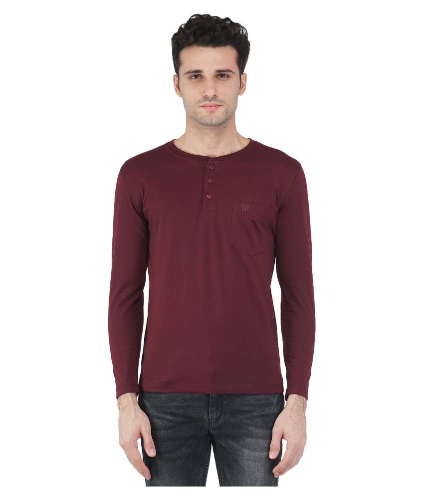 maroon henley t shirt