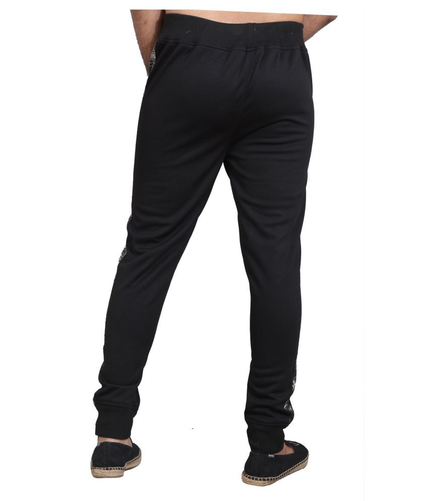 black polyester joggers