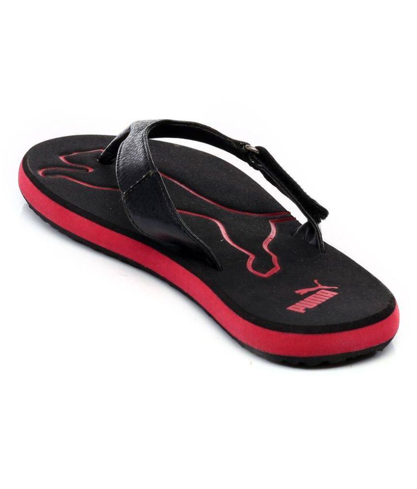 puma black thong flip flop