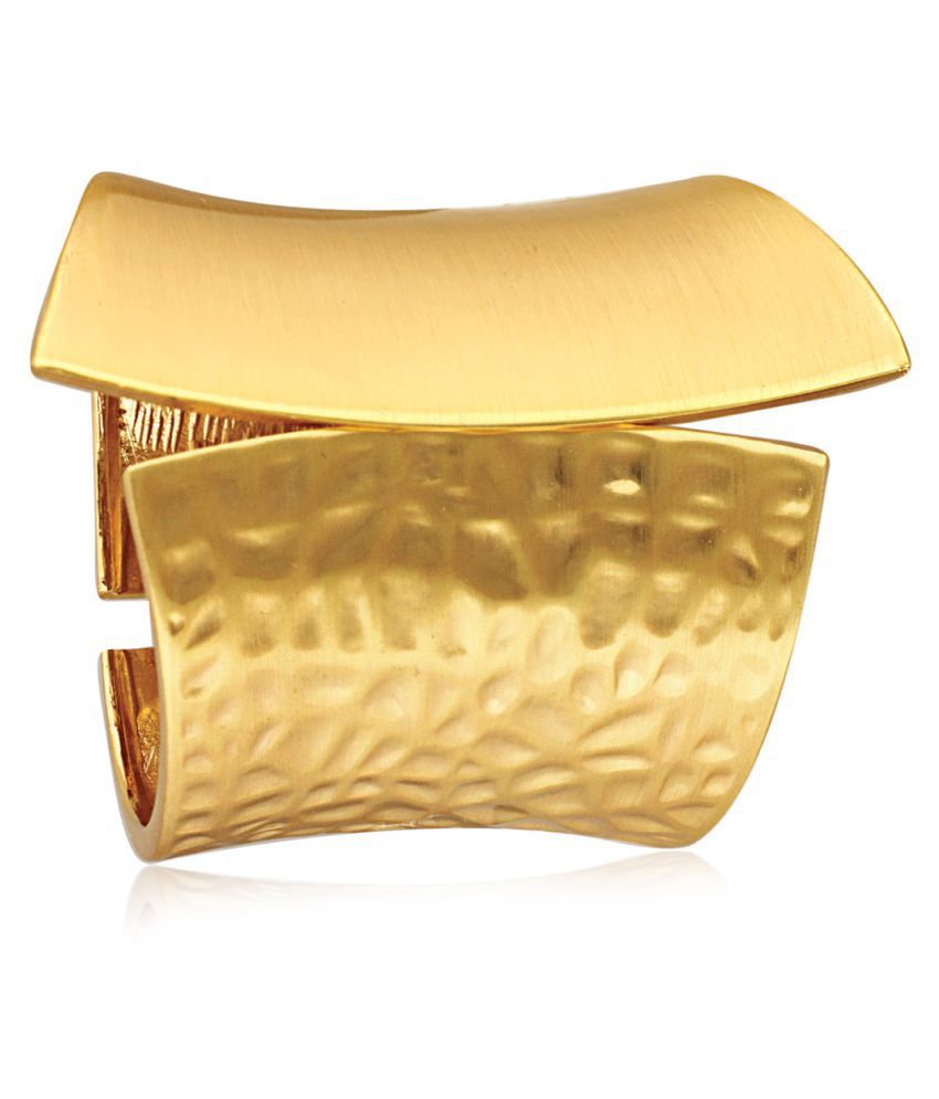 Spargz Contemporary Party Wear Gold Color Brass Openable Cuff for Women
