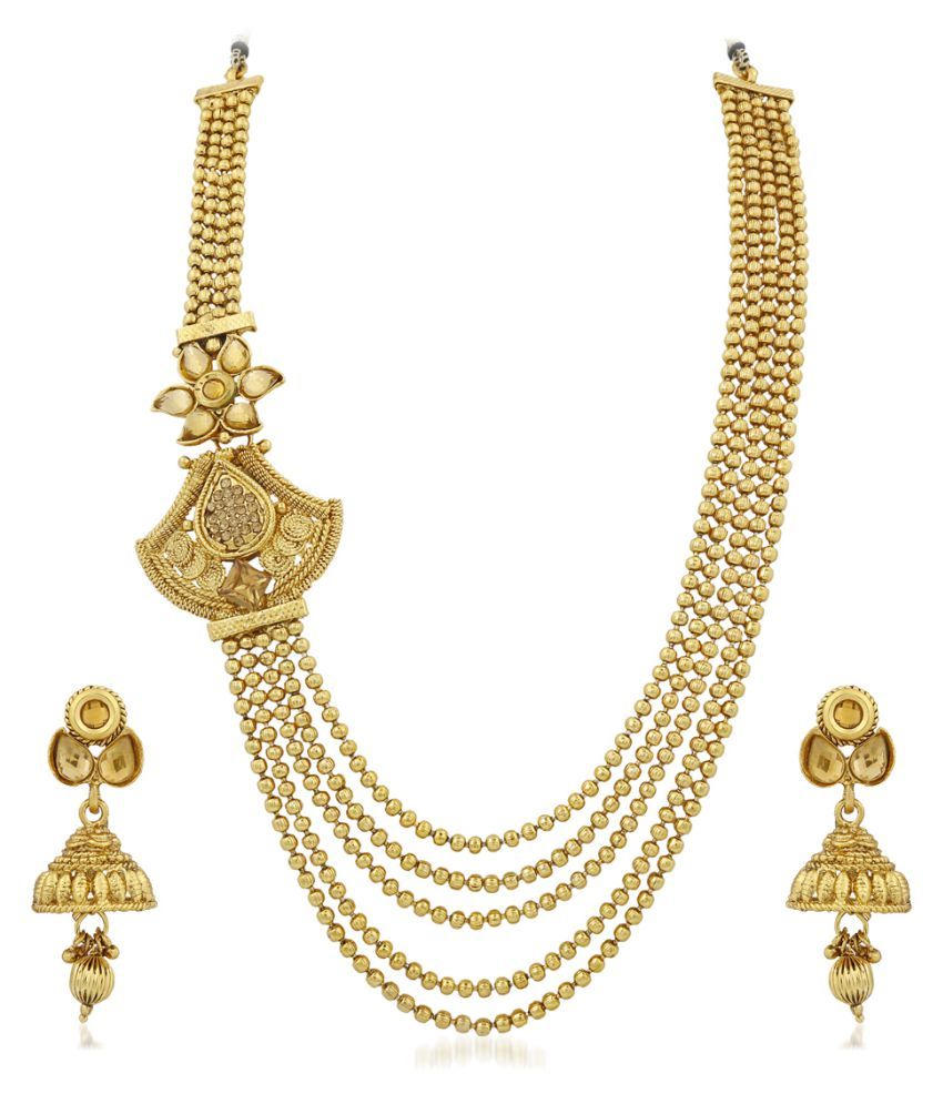 Apara Golden Ball Chain Necklace Set Buy Apara Golden Ball Chain