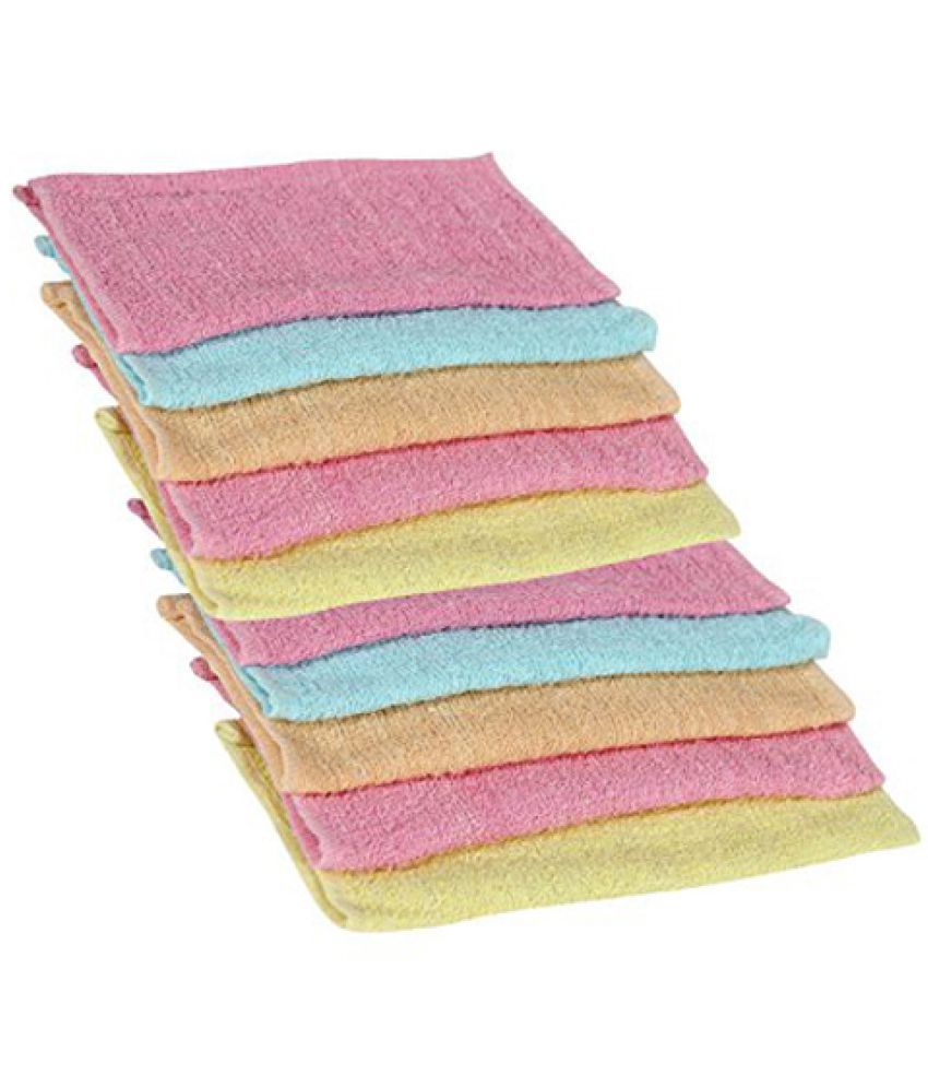     			Nikhar Set of 10 Terry Face Towel Multi