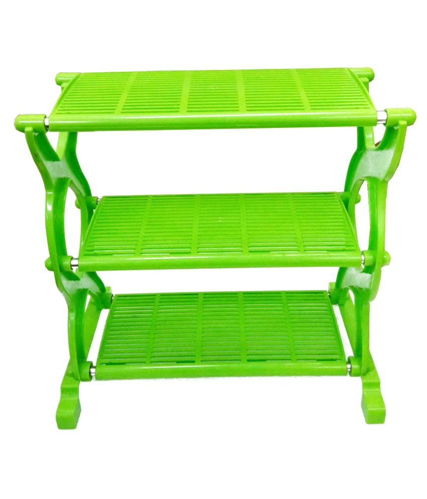 Cierie Plastic 3 Tier Shoe Rack Green Buy Cierie Plastic 3 Tier Shoe