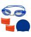 Gold Dust Multicolor Swimming Goggles, Silicone Cap with ArmBand