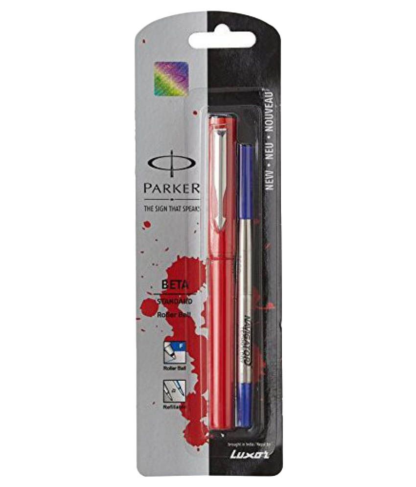     			Parker Beta 9000023197 Standard Roller Ball Pen Chrome Trim (Red)