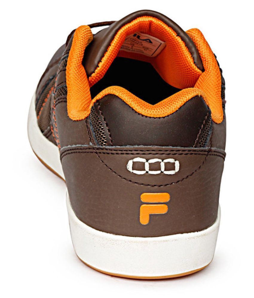 brown fila trainers