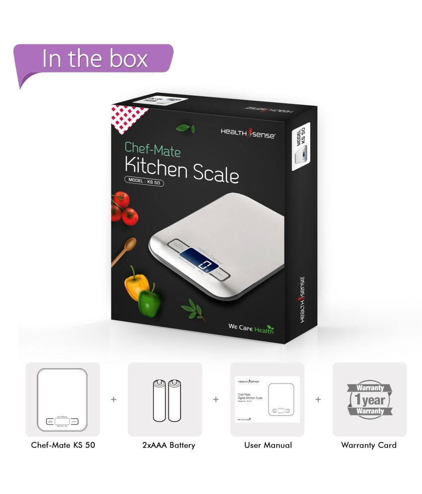HealthSense Digital Kitchen Weighing Scales Weighing Capacity 5 Kg