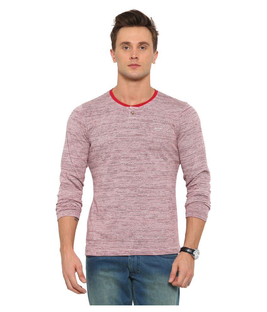 With Red Henley T-Shirt - Buy With Red Henley T-Shirt Online at Low ...