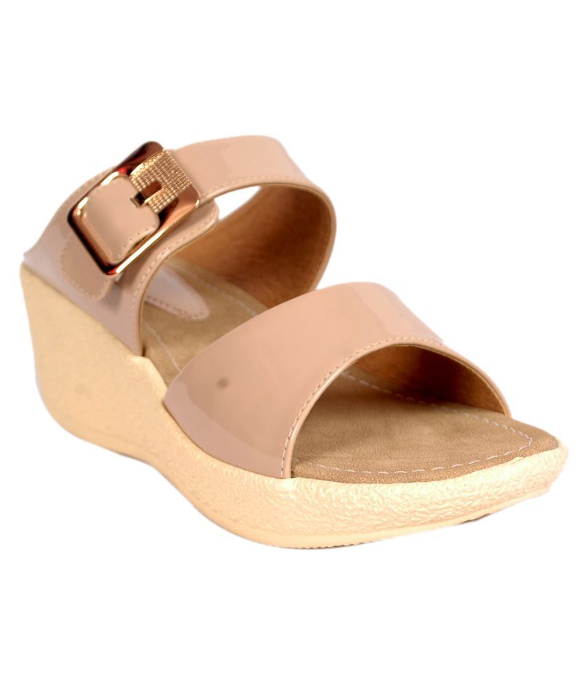 beige wedges wide fit