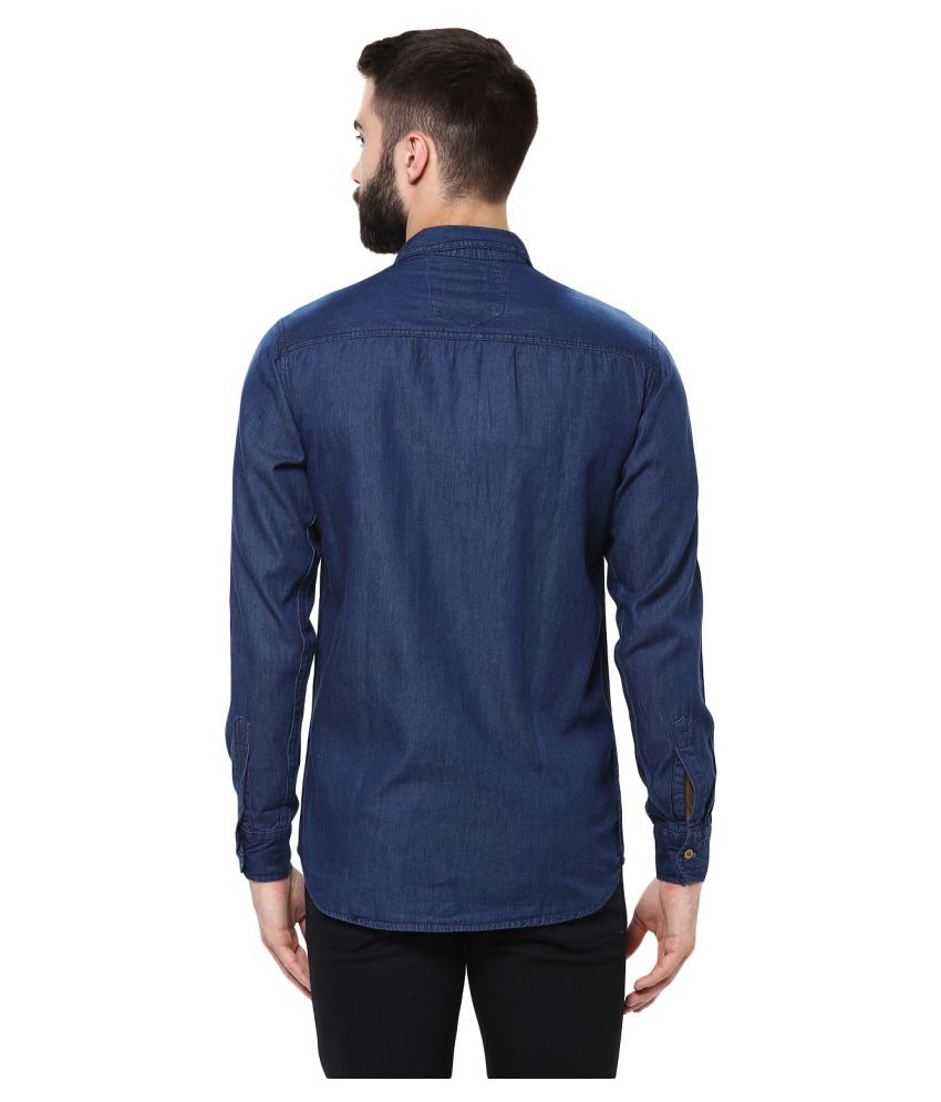 Urbano Fashion Blue Casuals Slim Fit Shirt - Buy Urbano Fashion Blue ...