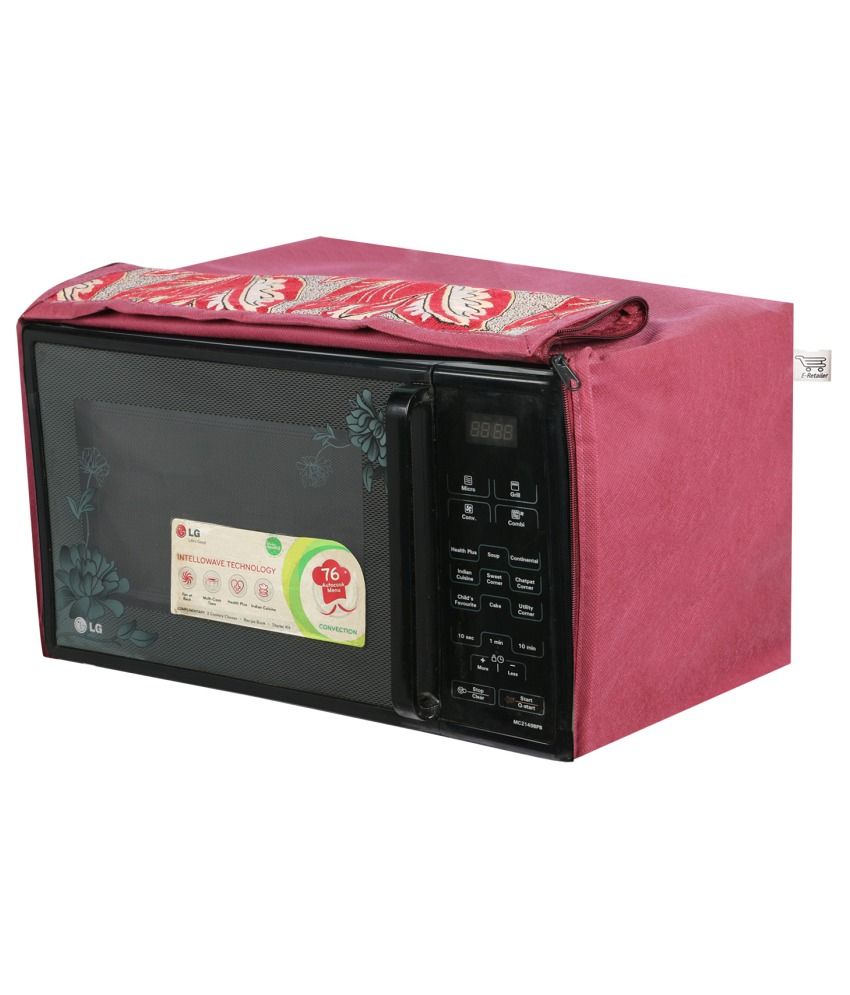     			E-Retailer's Mehroon Leaves Printed Microwave Oven Cover For 21 LTR