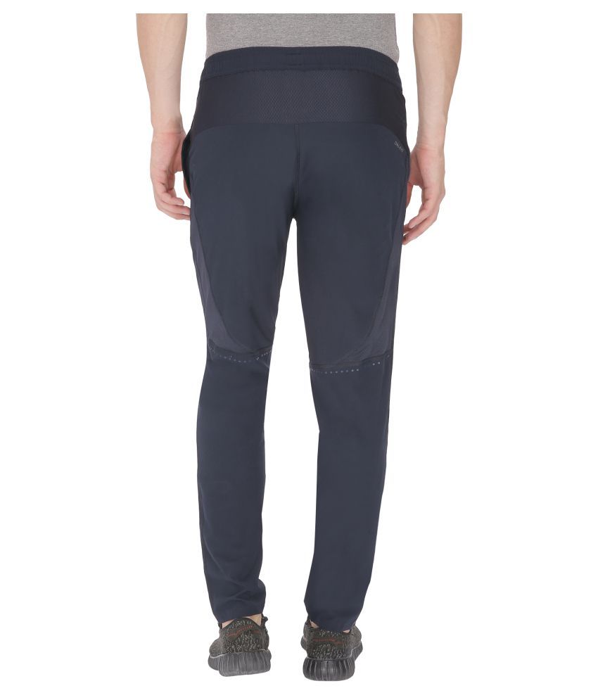 nike navy polyester lycra trackpants