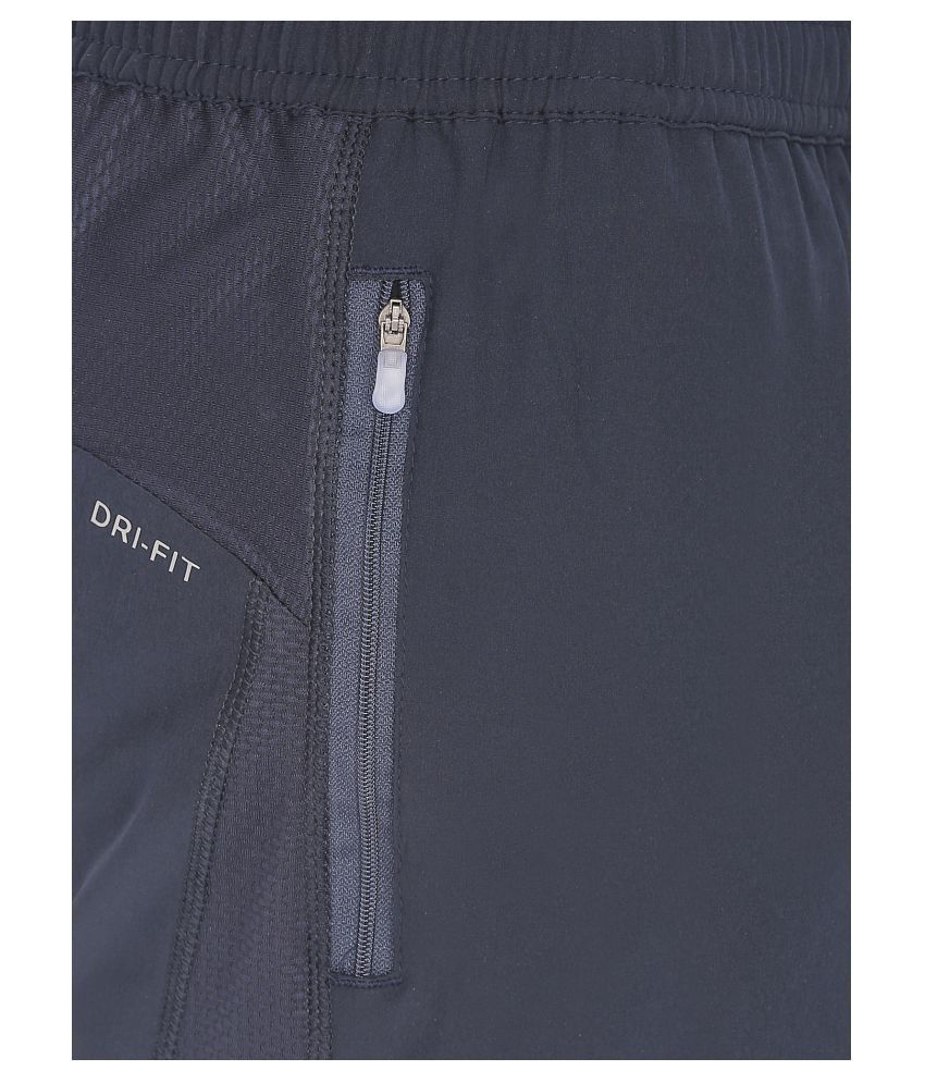 nike navy polyester lycra trackpants