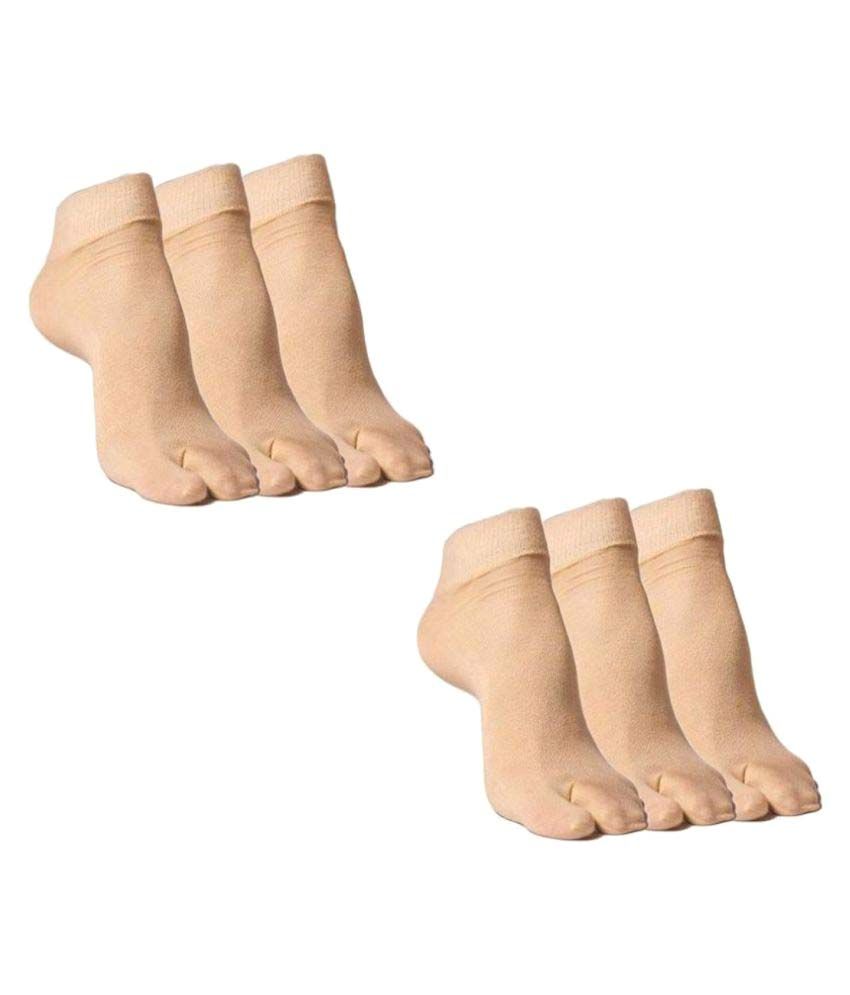     			Tahiro Beige Cotton Thumb Socks - Pair of 6