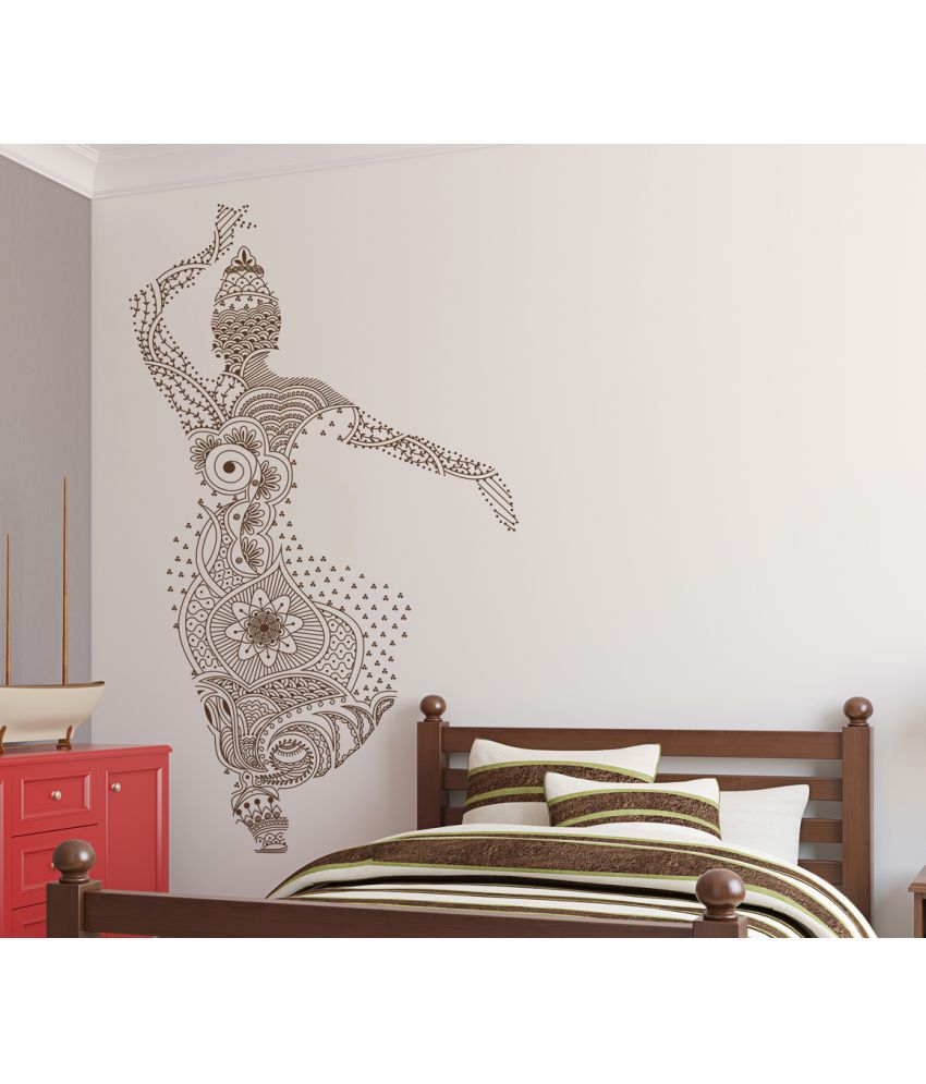     			Happysticky Classical Dance PVC Vinyl Brown Wall Sticker - Pack of 1