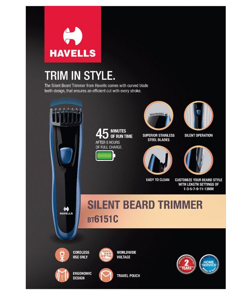 havells beard trimmer bt6152c blue
