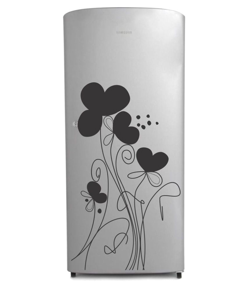     			Decor Villa Heart Pattern PVC Refrigerator Sticker - Pack of 1