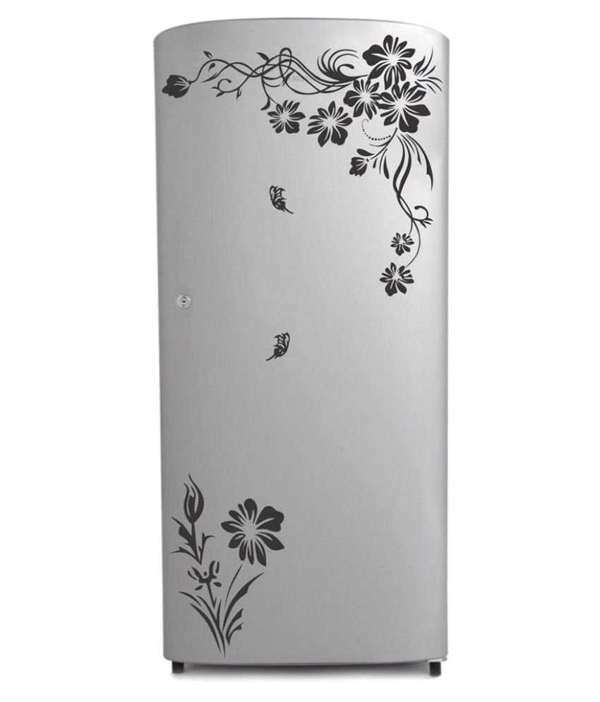     			Decor Villa Sun Flowers PVC Refrigerator Sticker - Pack of 1