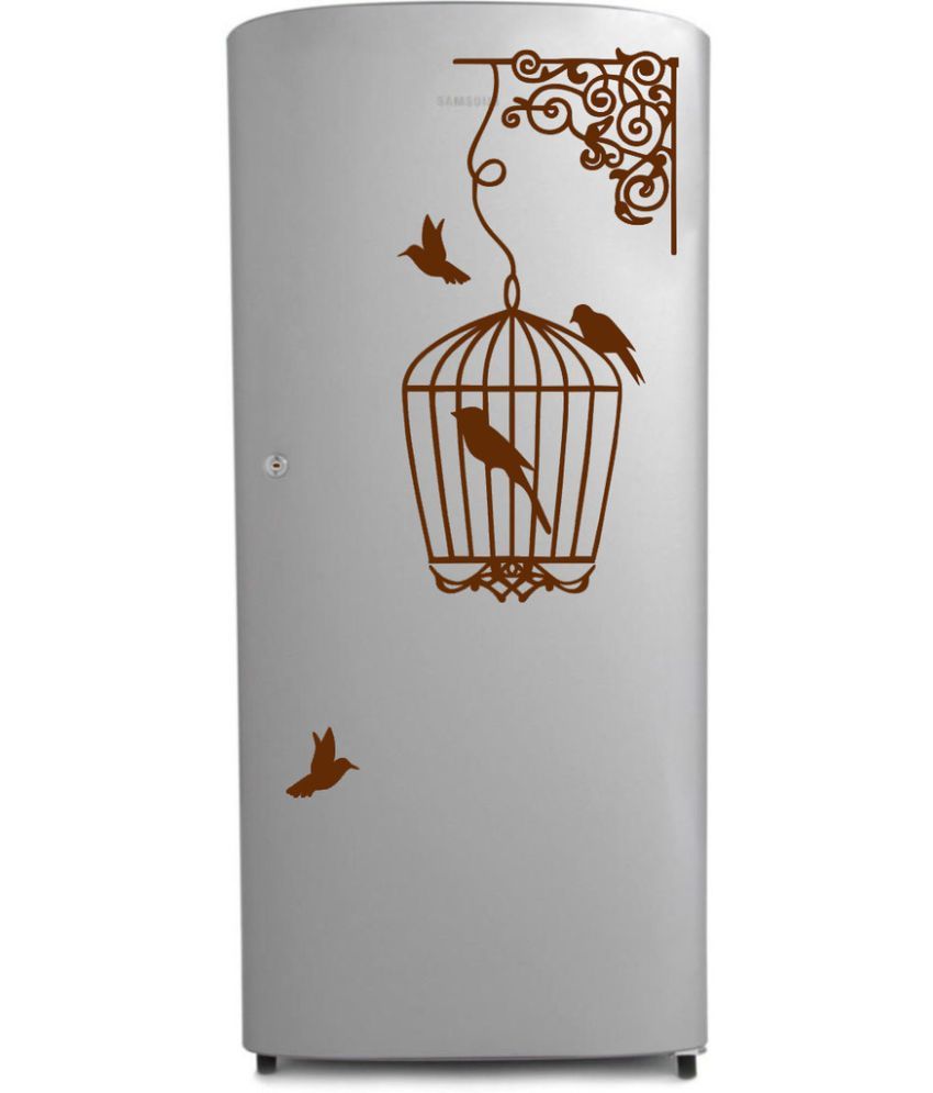     			Decor Villa Cages PVC Refrigerator Sticker - Pack of 1