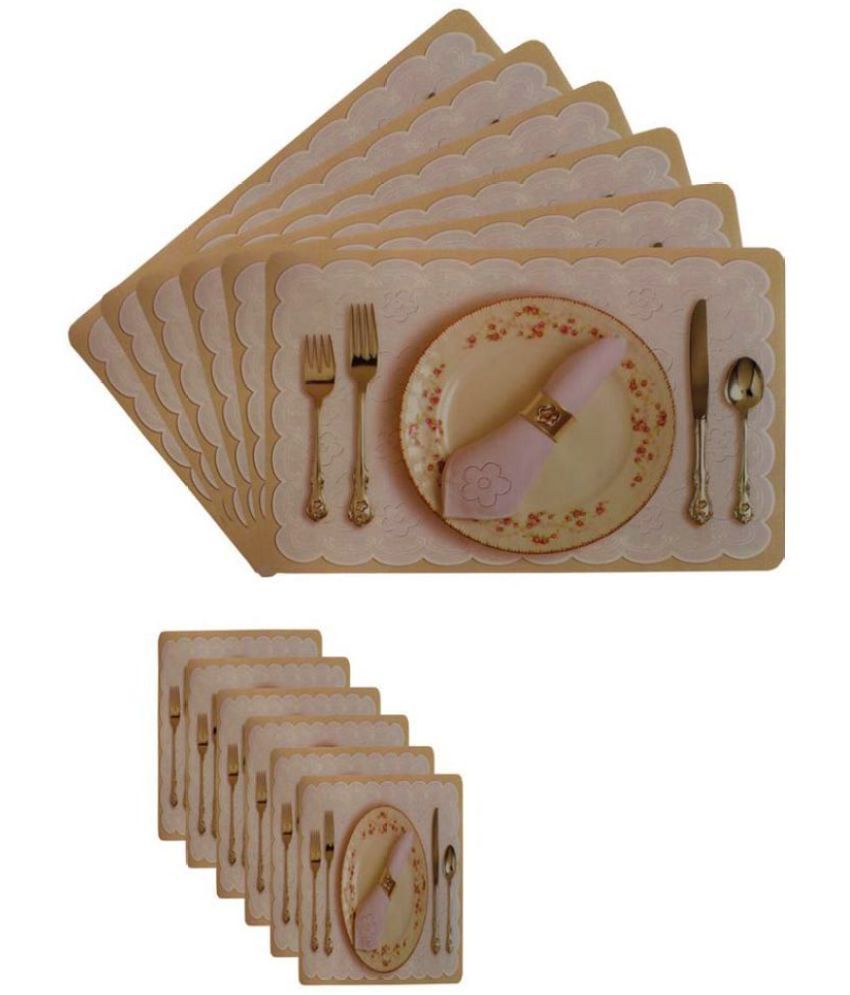     			Shubheksha Set of 12 PVC Table Mats & Coasters