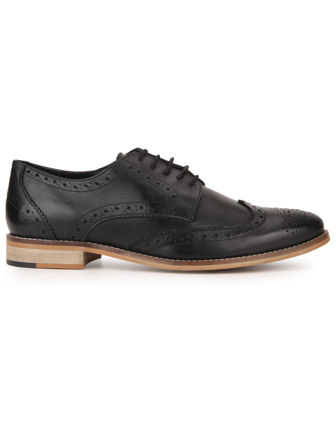 Carlton London Black Derby Genuine Leather Formal Shoes Carlton London Black Derby Genuine Leather Formal Shoes