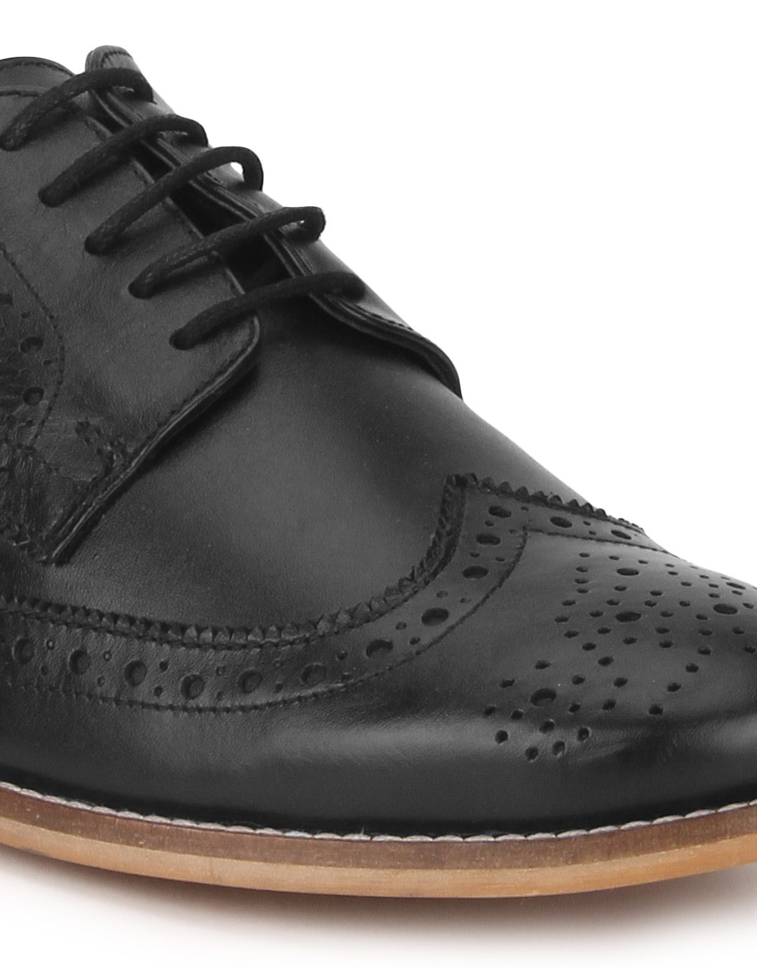 Carlton London Black Derby Genuine Leather Formal Shoes Carlton London Black Derby Genuine Leather Formal Shoes