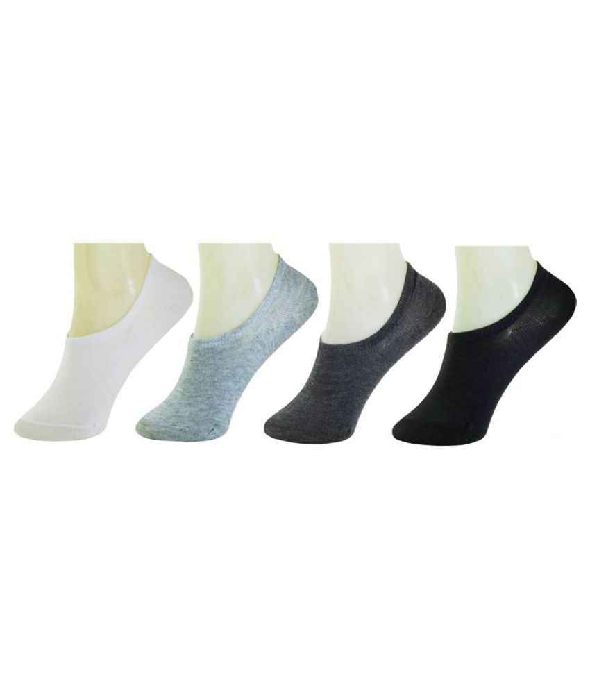     			Tahiro Multicolour Plian Cotton Footie Socks - Pack Of 4