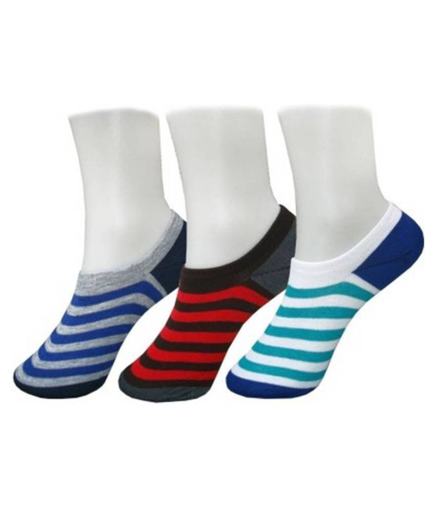     			Tahiro Multicolour Striped Cotton Footie Socks - Pack Of 3