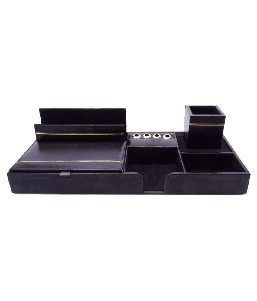 Kebica 9 Compartments Faux Leather Desk Organizer Black Kebica 9 Compartments Faux Leather Desk Organizer Black