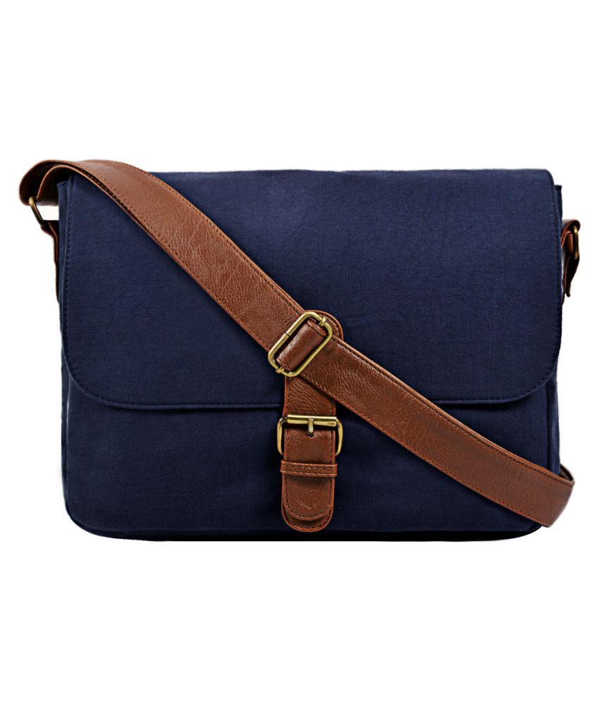 Purseus Blue Canvas Casual Messenger Bag - Buy Purseus Blue Canvas ...