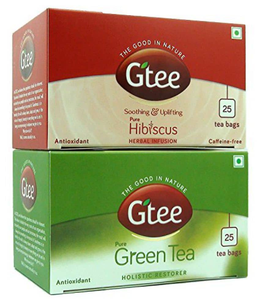 GTEE Hibiscus Tea and Green Tea Bags 50 no.s Pack of 2: Buy GTEE ...