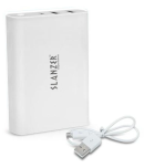 Slanzer 10000 mAh lithium ion Fast charging Power Bank 10000 -mAh Li-Ion Power Bank White