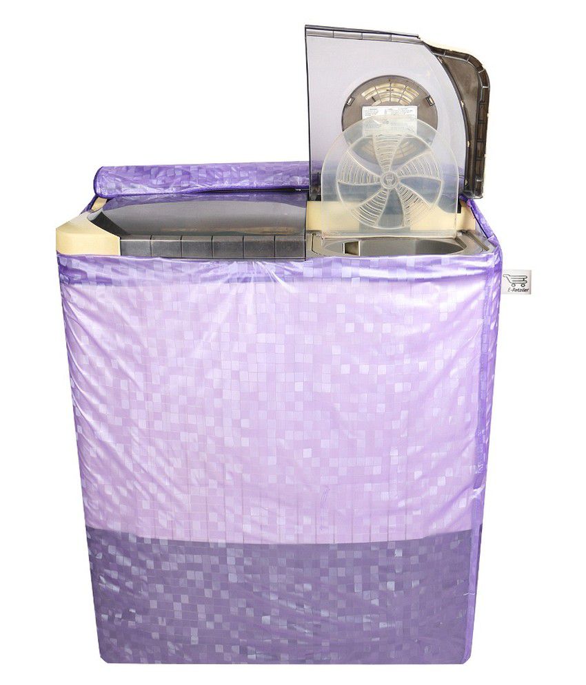     			E-Retailer Classic Light Purple Colour With Square Design Semi-Automatic Washing Machine Cover For 8.5 Kg Capacity