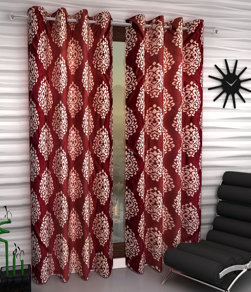 Home Sizzler Set of 2 Door Eyelet Curtains