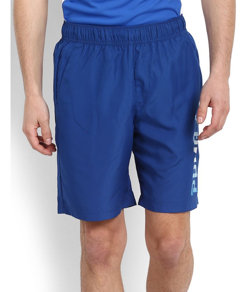 Puma Blue Polyester Fitness Shorts - Buy Puma Blue Polyester Fitness ...